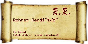 Rohrer Renátó névjegykártya