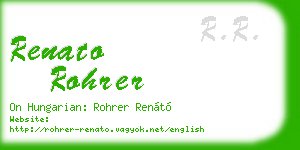 renato rohrer business card
